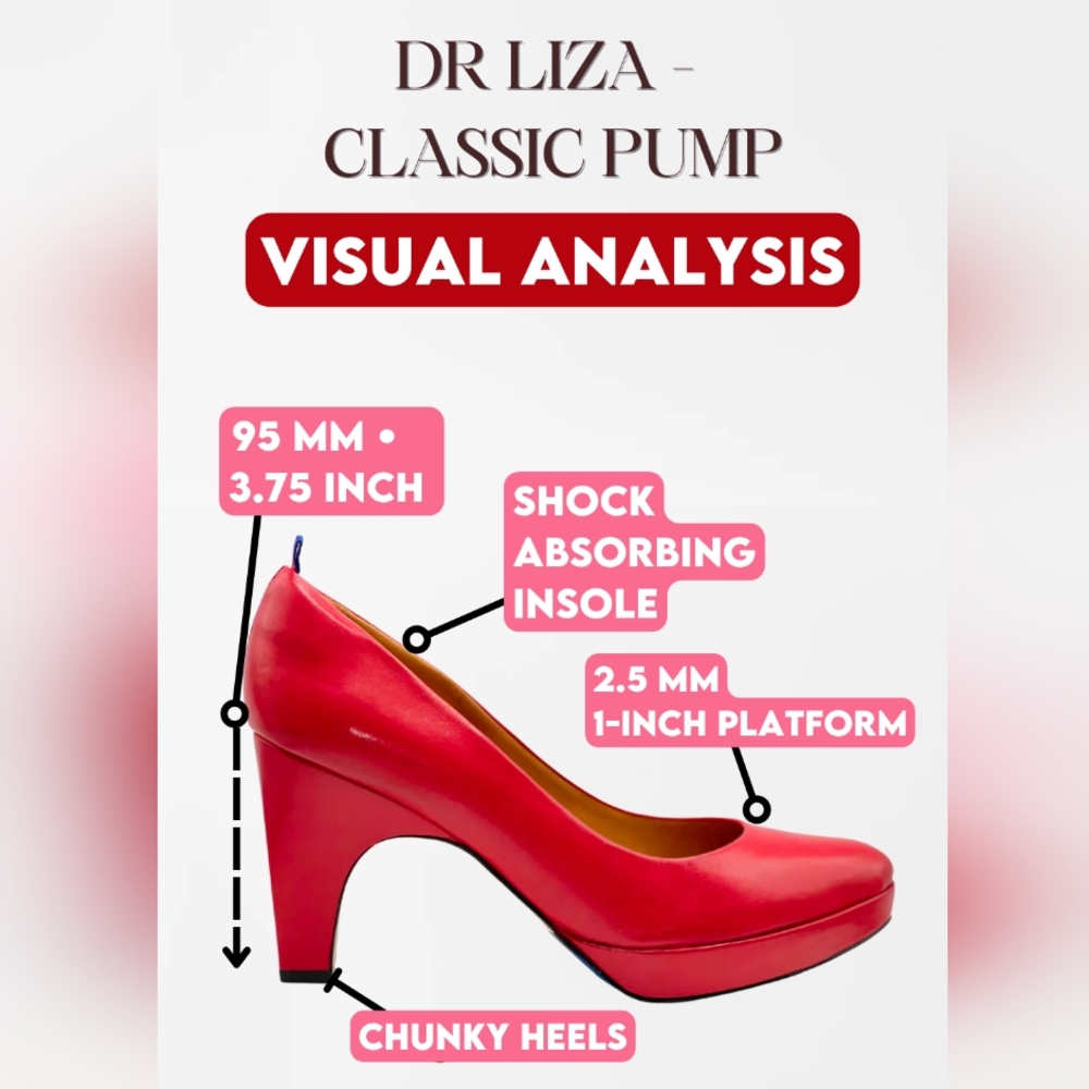 Nearly New! dr LIZA Shirley Platform Pump In Apple Red Leather size 6M
